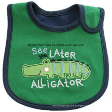 OEM Produce Apliques de diseño personalizado Babero de algodón de algodón bordado